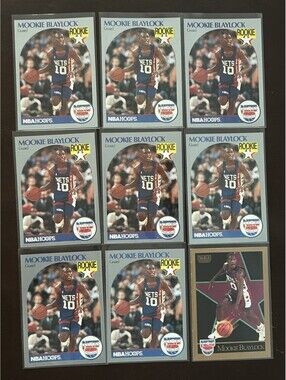 MOOKIE BLAYLOCK ROOKIE COLLECTION 1990 NBA HOOPS & SKYBOX NM 11 NBA RC LOT